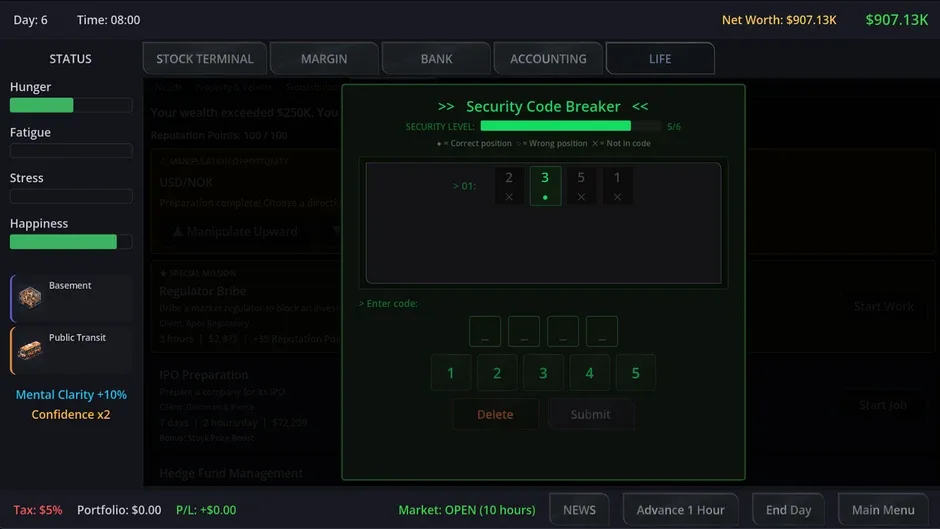 Кадър от Neo Capitalist: Stock Market Survival Simulator