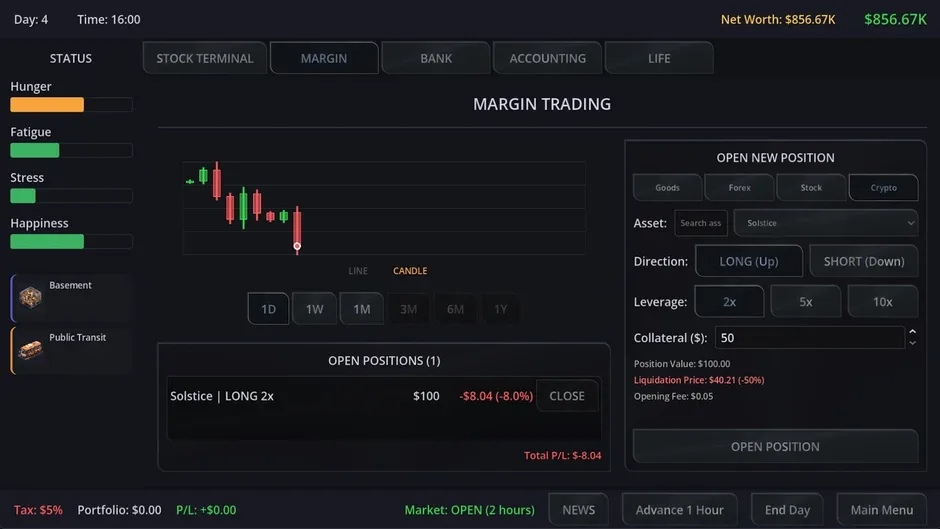 Кадър от Neo Capitalist: Stock Market Survival Simulator