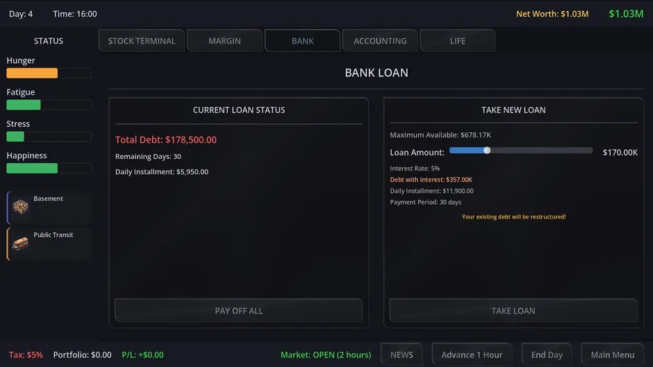 Кадър от Neo Capitalist: Stock Market Survival Simulator