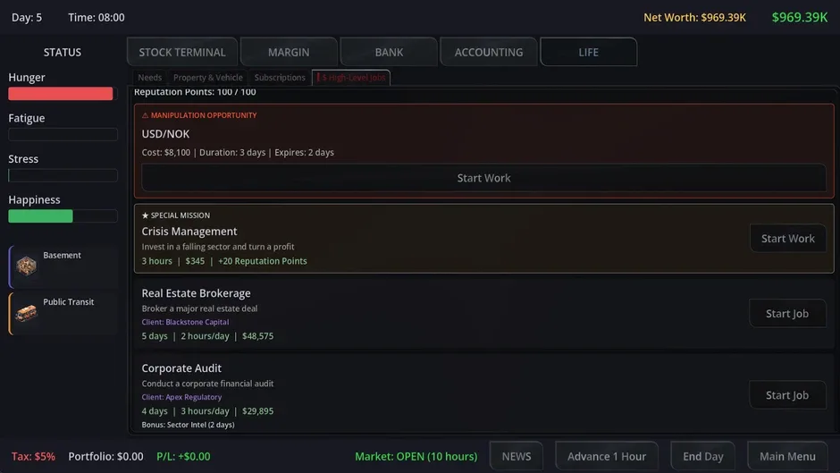 Кадър от Neo Capitalist: Stock Market Survival Simulator