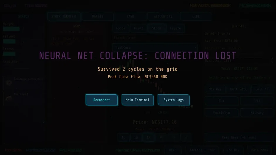 Кадър от Neo Capitalist: Stock Market Survival Simulator