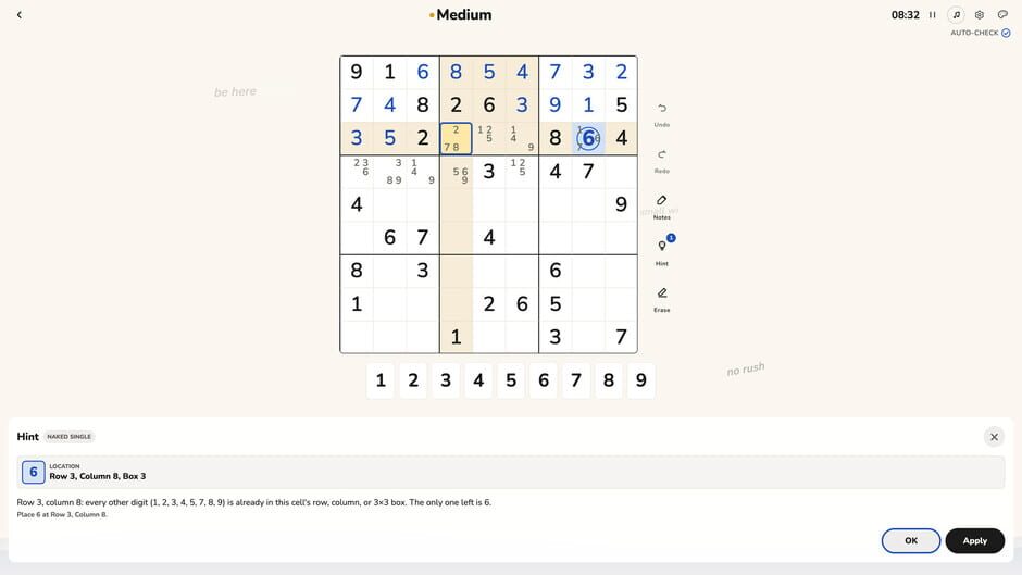 สกรีนช็อตจาก Sudoku Haven (รูปที่ 3)