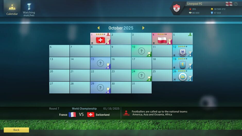 สกรีนช็อตจาก Football, Tactics & Glory: World Championship (รูปที่ 9)