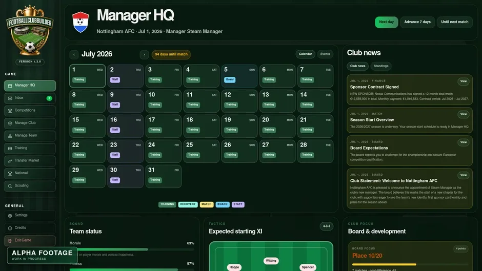 Кадър от Football Club Builder