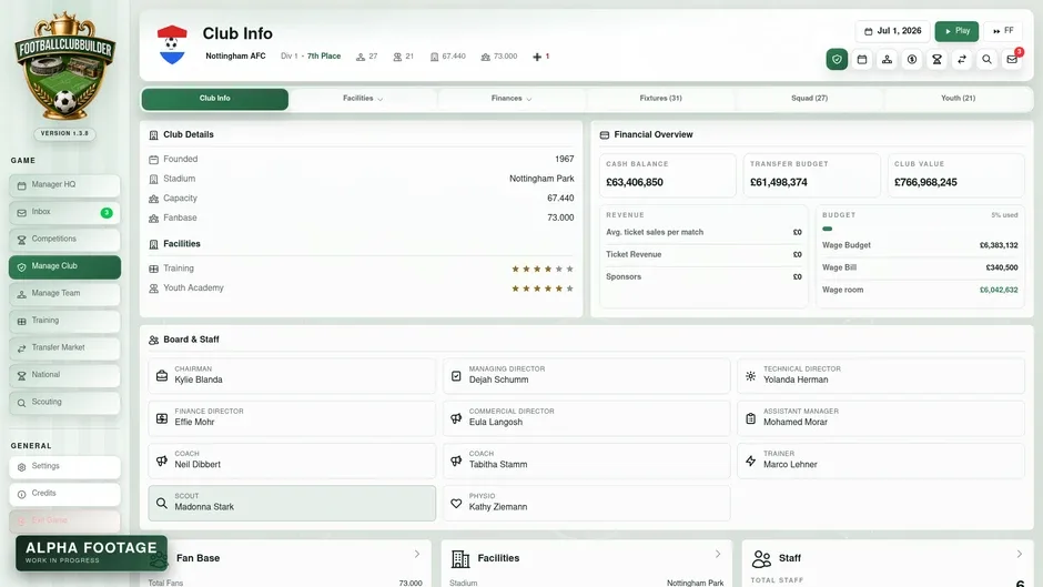 Кадър от Football Club Builder