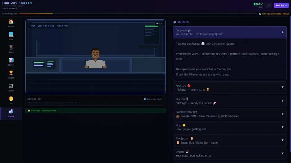 Кадър от App Developer Tycoon