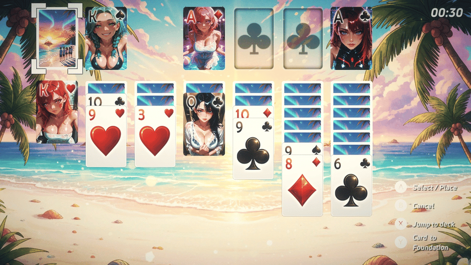 Solitaire Paradise: Anime Bikini Babes Screenshot