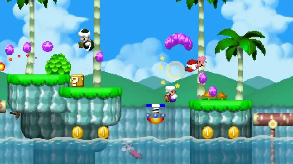 Кадър от NSMB: Mario vs. Luigi Online