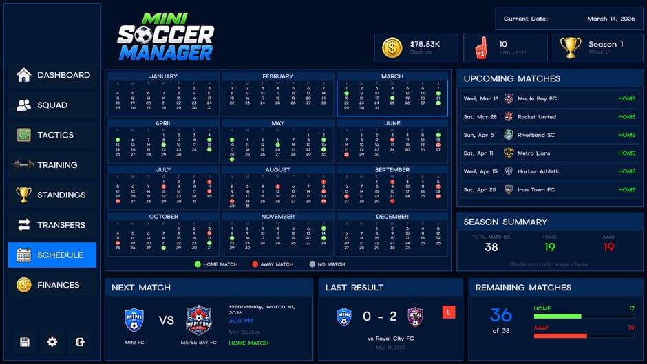 สกรีนช็อตจาก Mini Soccer Manager (รูปที่ 9)
