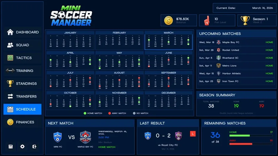Кадър от Mini Soccer Manager
