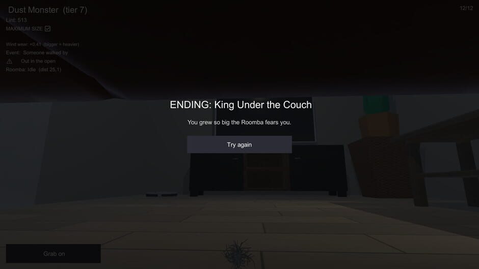 สกรีนช็อตจาก Dust Bunny Simulator (รูปที่ 4)