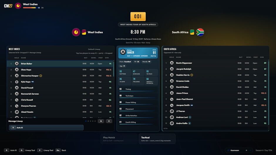 สกรีนช็อตจาก Cricket Manager 27 (รูปที่ 3)