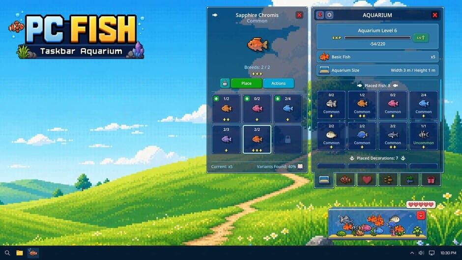 สกรีนช็อตจาก PC Fish: Taskbar Aquarium (รูปที่ 3)