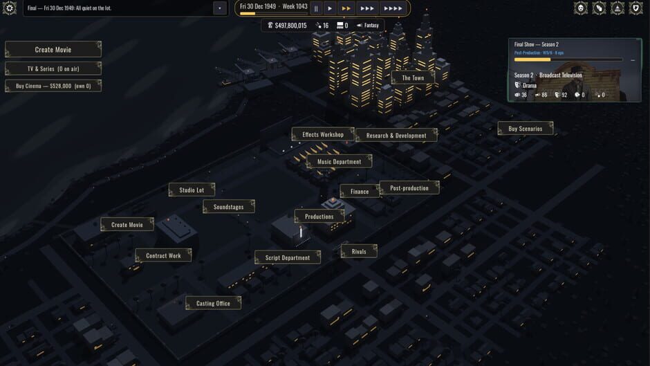 สกรีนช็อตจาก Backlot: Hollywood Studio Tycoon (รูปที่ 11)