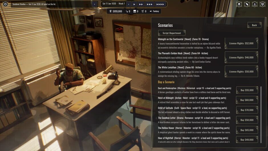 สกรีนช็อตจาก Backlot: Hollywood Studio Tycoon (รูปที่ 13)