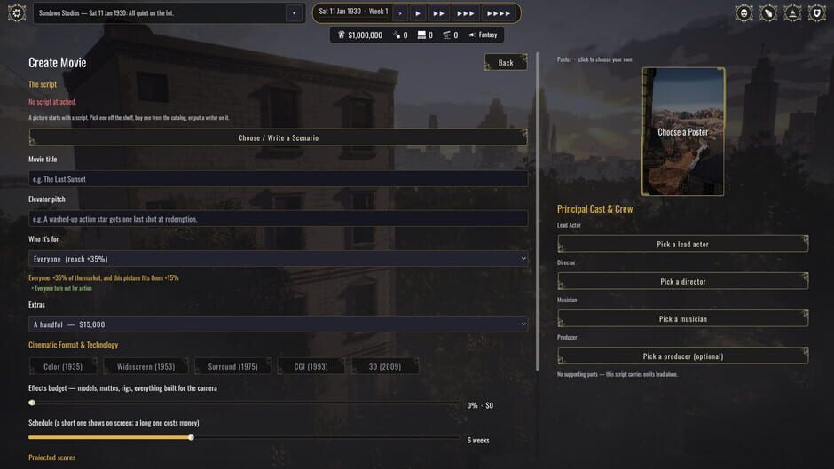 สกรีนช็อตจาก Backlot: Hollywood Studio Tycoon (รูปที่ 16)