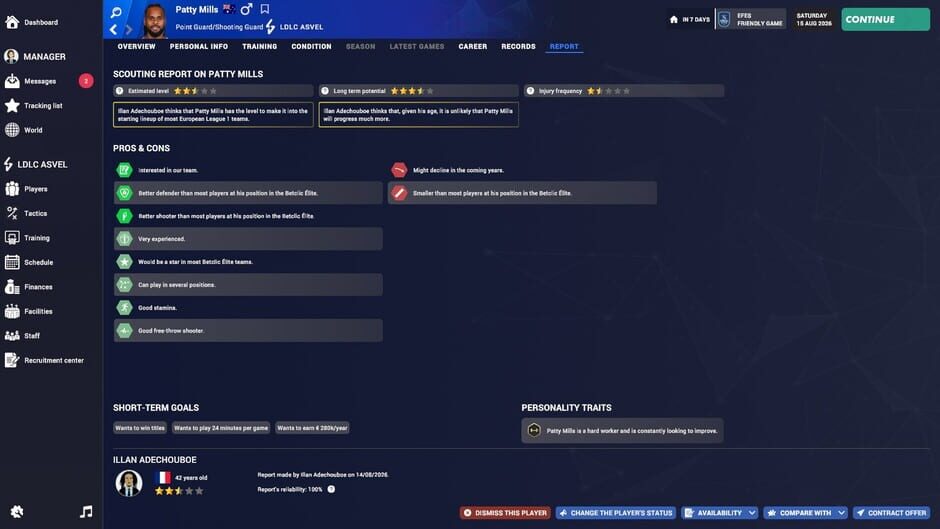สกรีนช็อตจาก Pro Basketball Manager 2027 (รูปที่ 2)