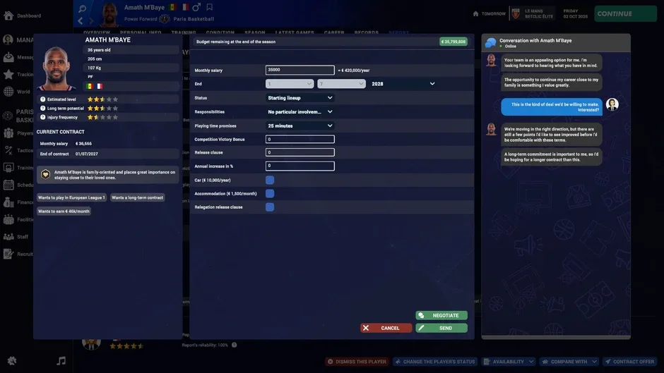 Screenshot de Pro Basketball Manager 2027