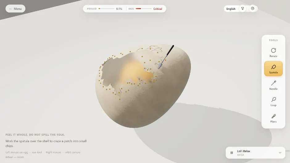 Кадър от Raw Egg Peeling