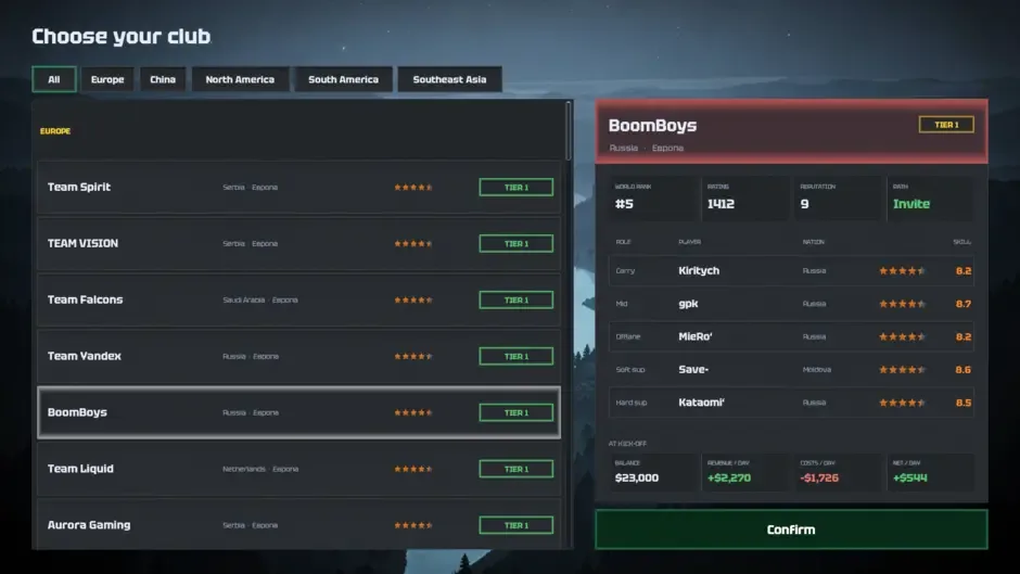 Кадър от MOBA Manager 2026