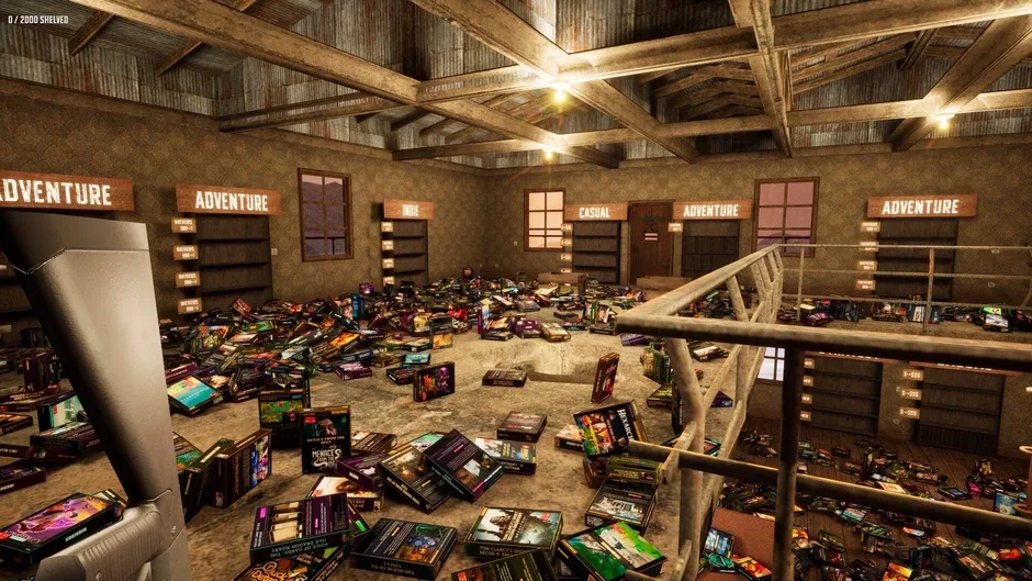 Кадър от Game Shelver 99: I must organize my Steam Library and defend it against pirates with a shotgun