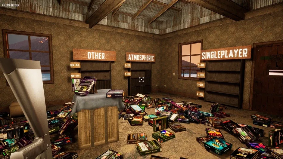 Кадър от Game Shelver 99: I must organize my Steam Library and defend it against pirates with a shotgun