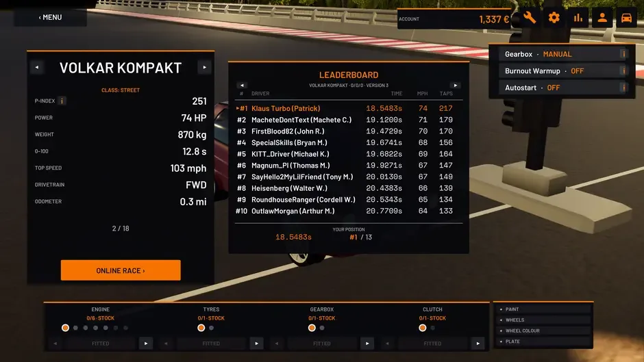 Кадър от TapRacer