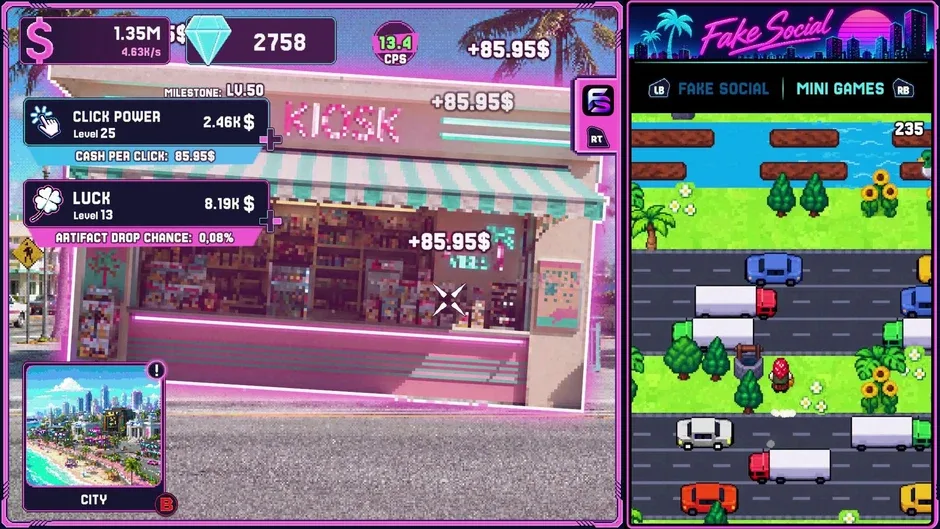 Кадър от QUTAS67: Qubic Ultimate Tap Adventure Simulator 2067