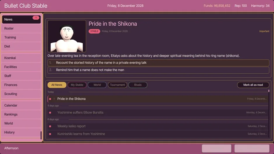 Кадър от Heya! Sumo Manager