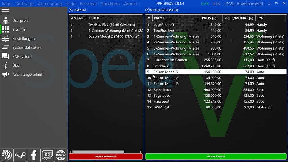 SpedV screenshot