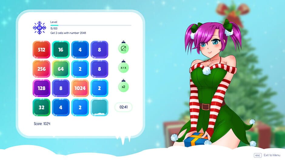สกรีนช็อตจาก Winter Girls 2048 (รูปที่ 2)