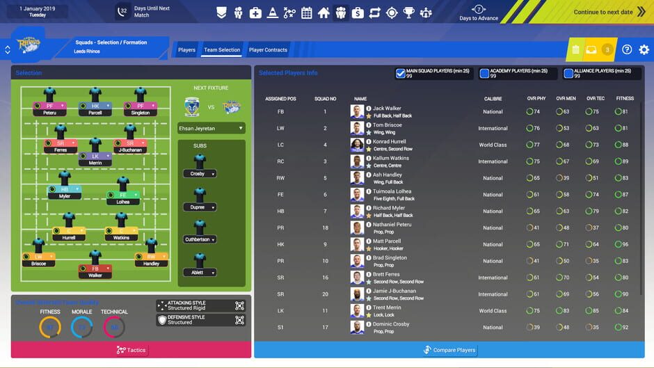 Rugby League Team Manager 3 Screenshot