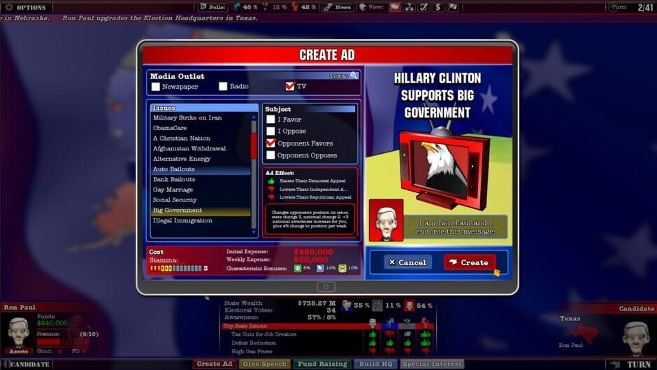 The Political Machine 2012 Screenshot