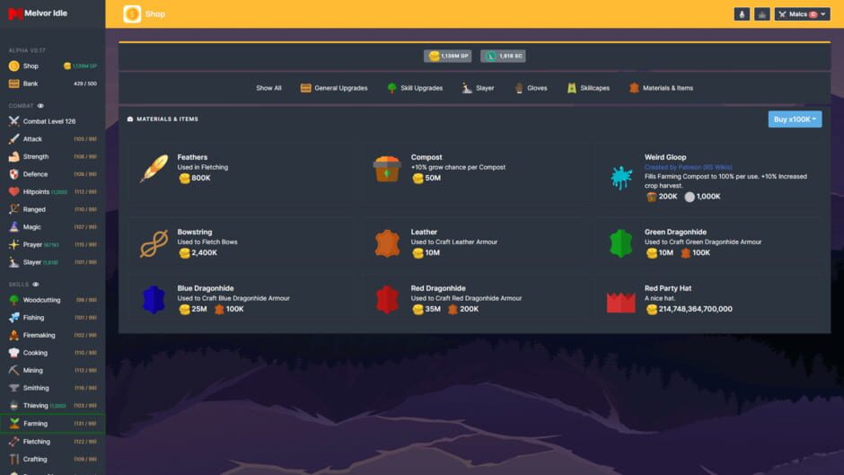 Melvor Idle Screenshot