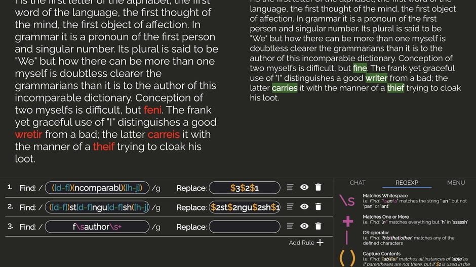 Copy Editor Screenshot