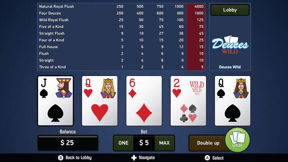 Deuces Wild - Video Poker Screenshot
