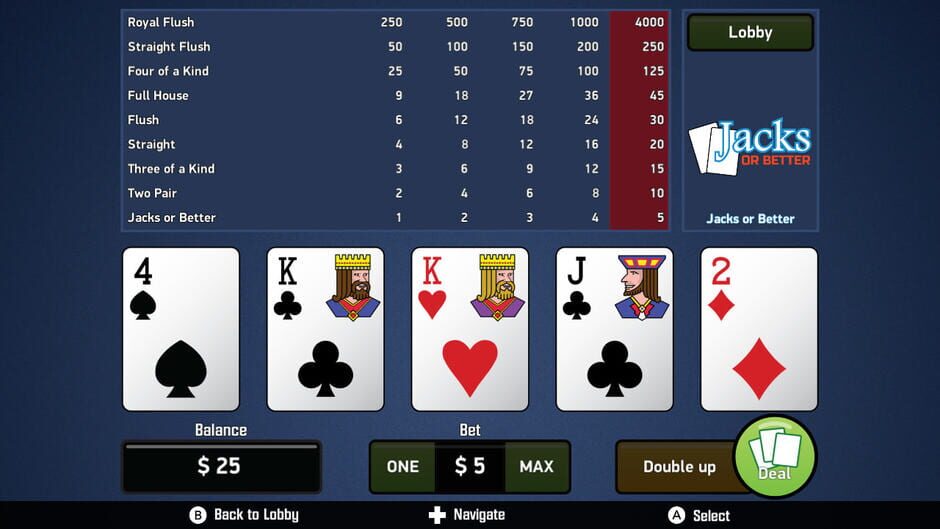 Jacks or Better: Video Poker Screenshot