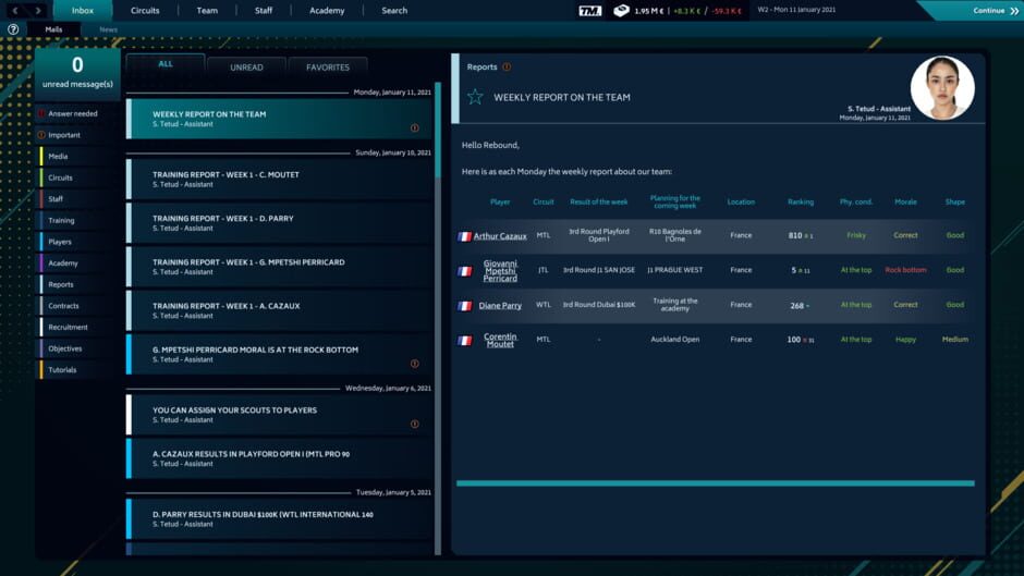 Tennis Manager 2021 Screenshot