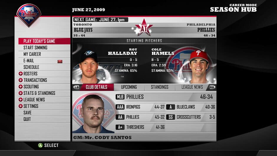 MLB Front Office Manager Screenshot