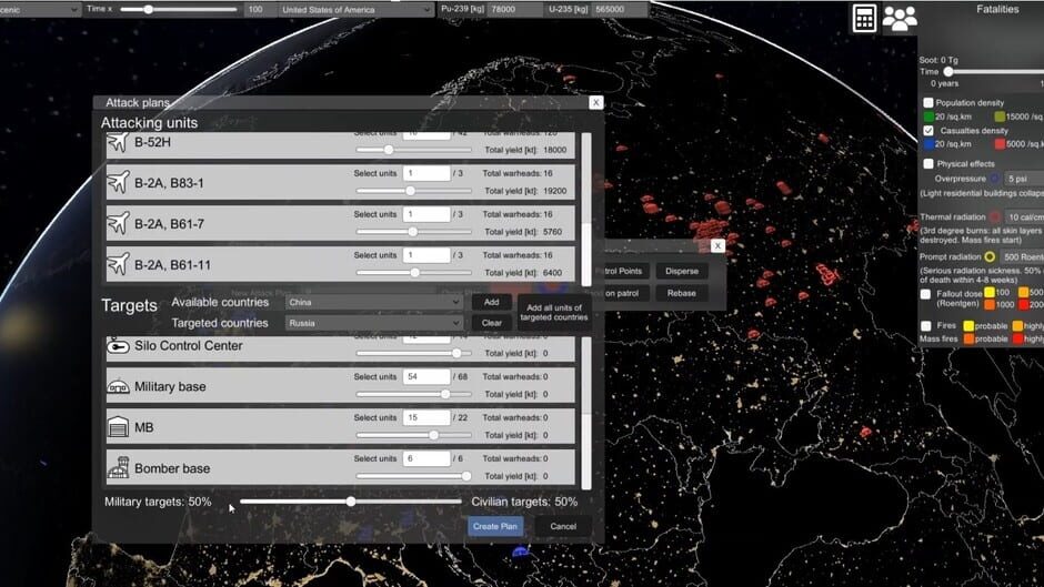 Nuclear War Simulator Screenshot