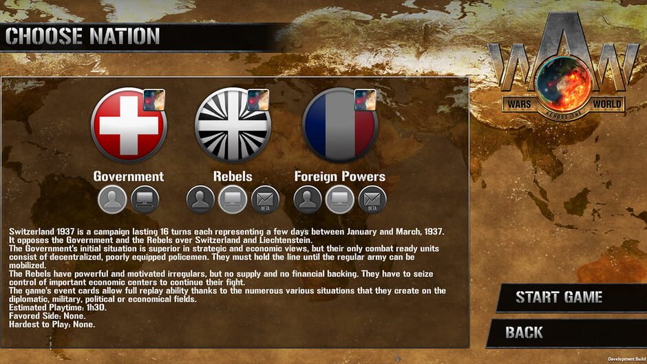 Wars Across the World: Switzerland 1937 Screenshot