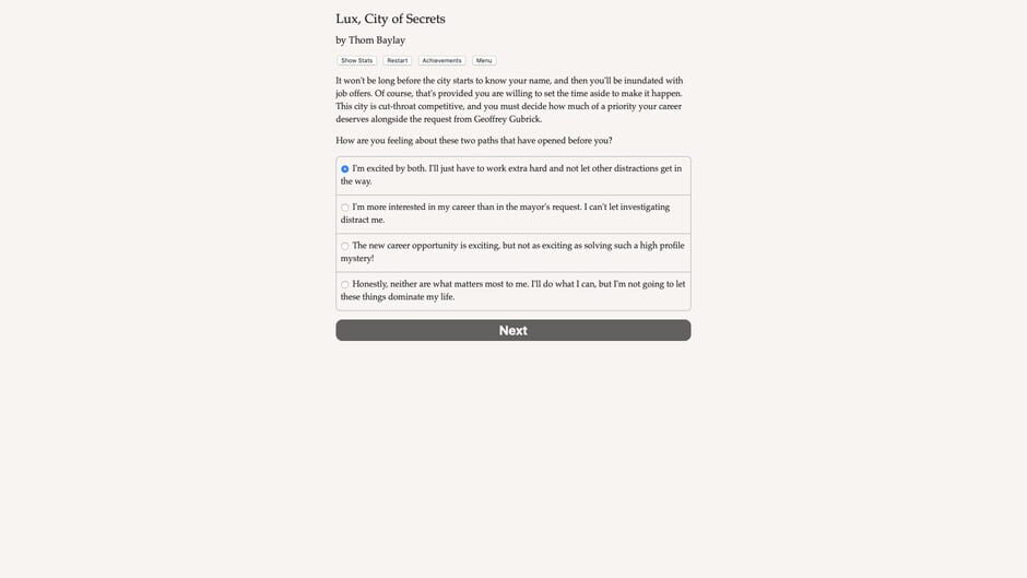 Lux, City of Secrets Screenshot