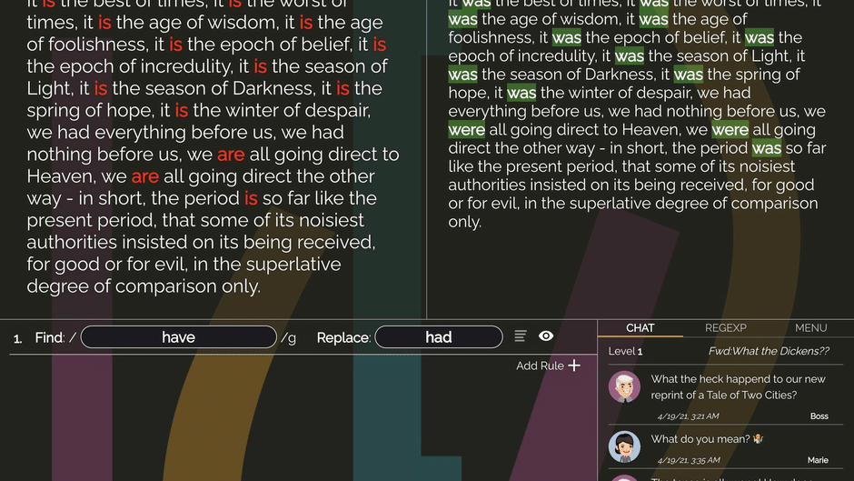 Copy Editor: A RegEx Puzzle Screenshot