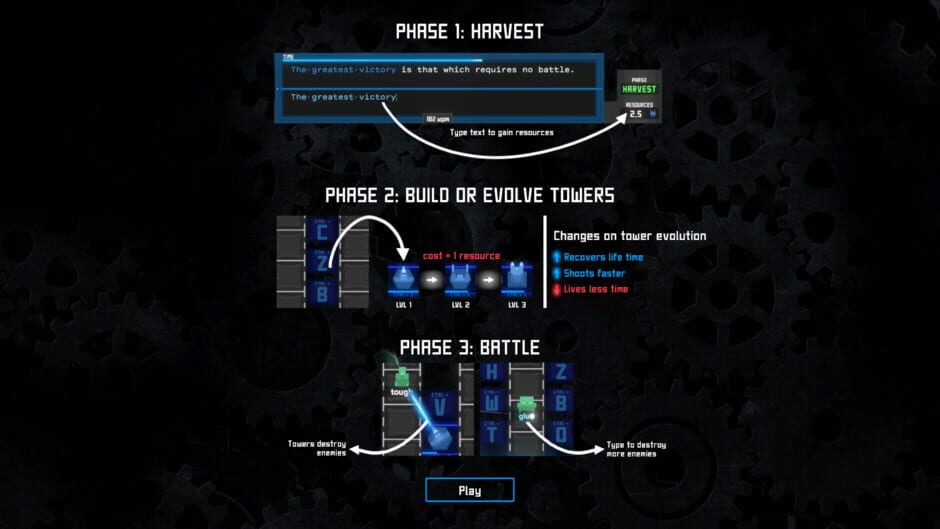 Tyfortress: Tactical Typing Screenshot