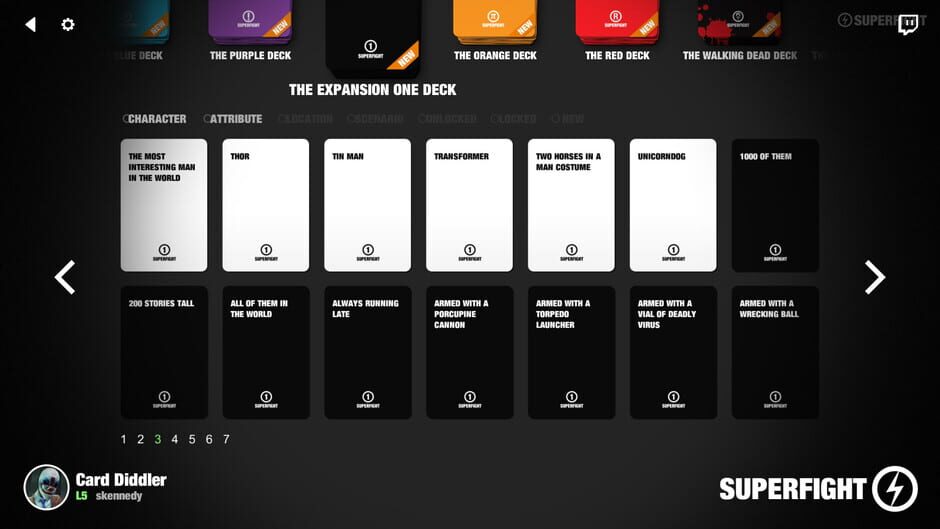 สกรีนช็อตจาก Superfight: The Expansion One Deck (รูปที่ 3)