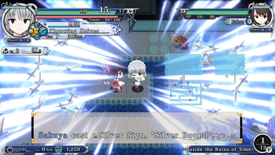 Touhou Genso Wanderer Reloaded: Sakuya Izayoi Screenshot