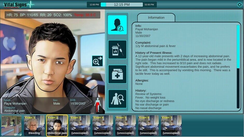 Vital Signs: Emergency Department Screenshot