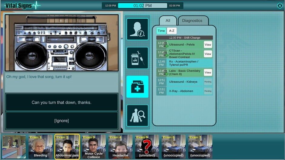 Vital Signs: Emergency Department Screenshot
