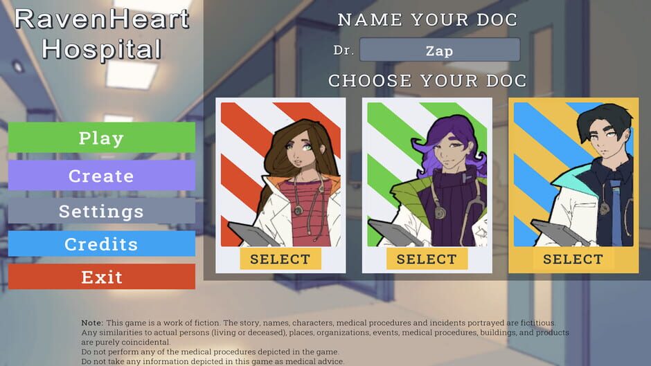 สกรีนช็อตจาก RavenHeart Hospital: A Medical Visual Novel (รูปที่ 6)