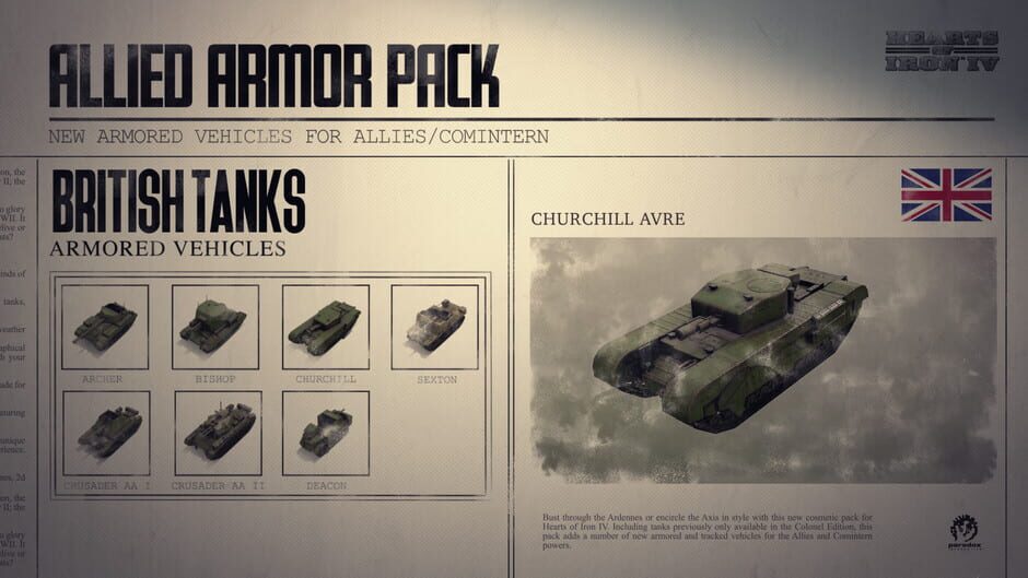Hearts of Iron IV: Allied Armor Pack Screenshot